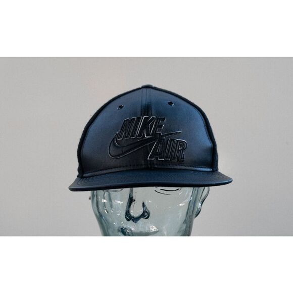 Nike True Air Snapback Strapback‎ Hat Cap in Leather Wool Black - Picture 5 of 11